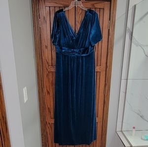 Shein Blue Velvet Maxi Dress